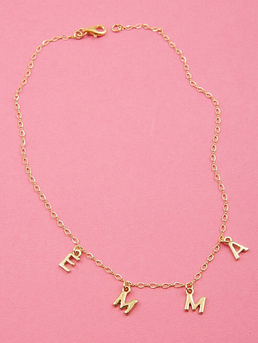 Custom Name Necklace Plain Gold