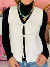 White Front Bow Sweater Vest