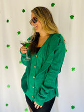 Plus Green Ruffle Cardigan