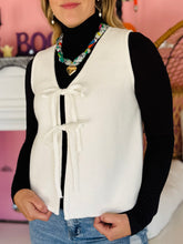 White Front Bow Sweater Vest