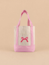 Pink Bow Embroidered Mini Tote Bag