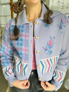 Lavender Floral Detail Cardigan