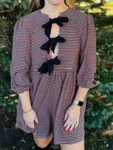 Brown Plaid Bow Dress