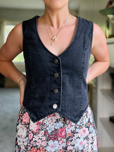 Black Denim Vest
