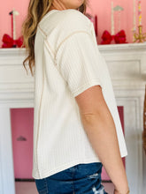 Ivory Short Sleeve Henley Top