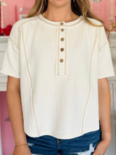 Ivory Short Sleeve Henley Top