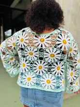 Mint Daisy Crochet Cardigan