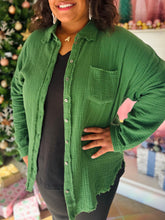 Dark Green Lightweight Shacket