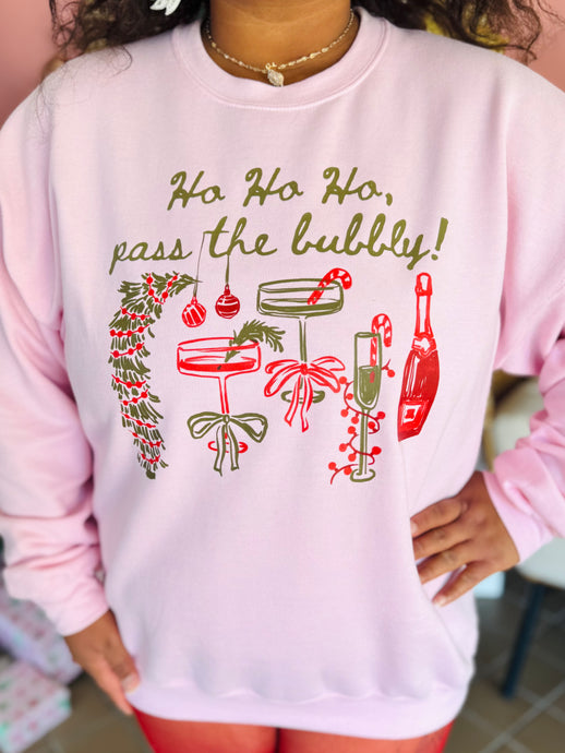 Pink Pass the Bubbly Crewneck