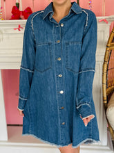 Medium Wash Denim Button Dress