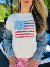 Flag Denim Long Sleeve Top