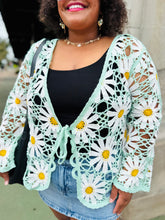 Mint Daisy Crochet Cardigan