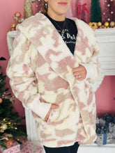 Light Camo Print Fluffy Cardigan