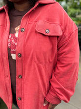 Plus Marsala Button Shacket