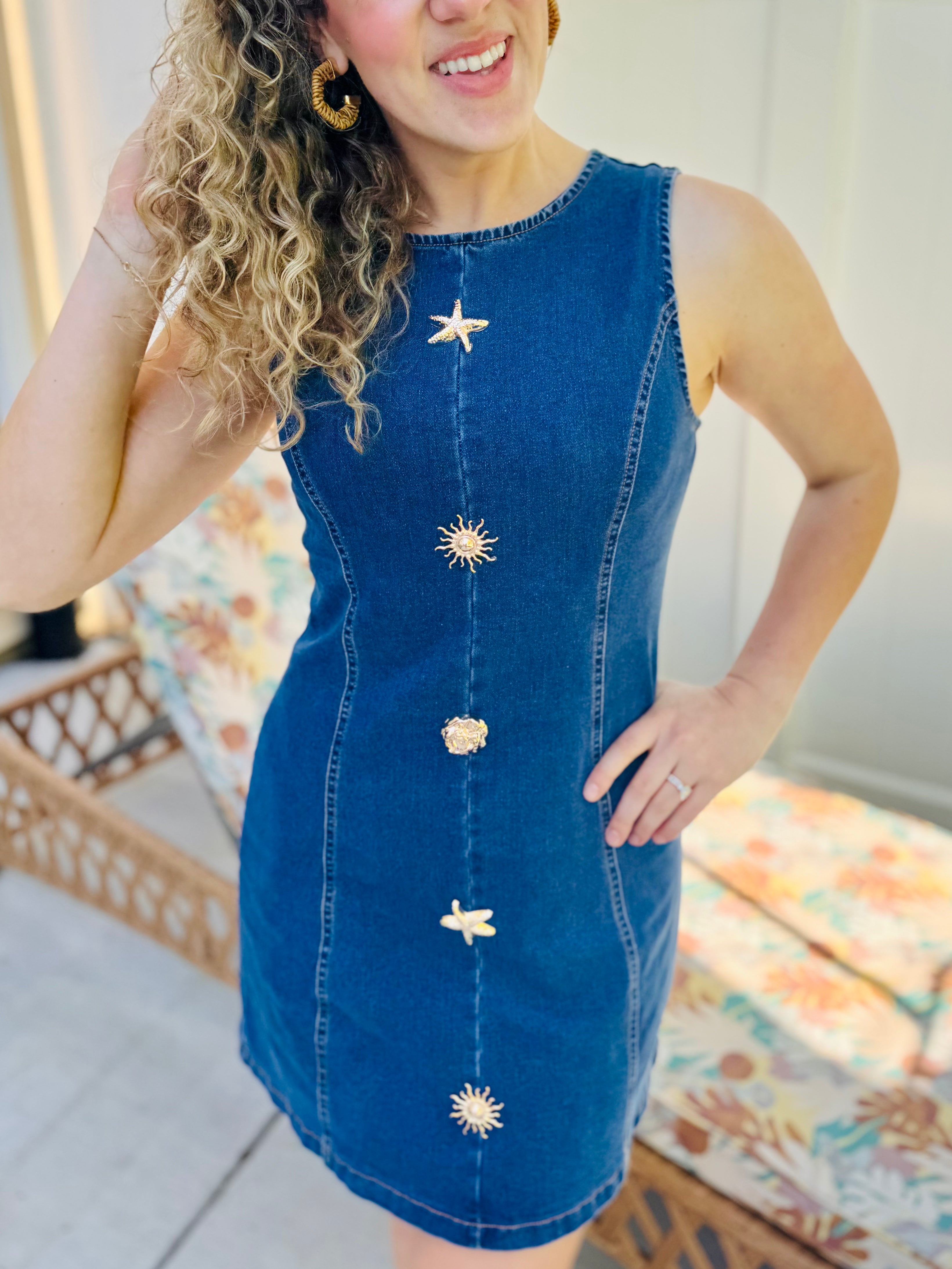 denim shell dress Denim Seashell Dress Small