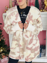 Light Camo Print Fluffy Cardigan