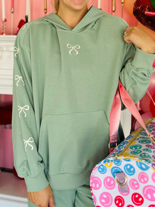 Sage Green Bow Hoodie