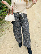 Leopard Print Barrel Jeans
