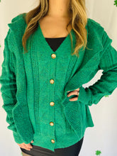 Plus Green Ruffle Cardigan