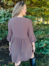 Brown Plaid Bow Dress