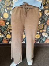 Mocha Acid Wash Wide Leg Sweatpants