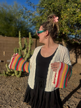 Colorful Bell Sleeve Crochet Cardigan