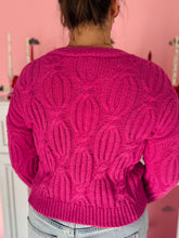 Pink 3D Flower Knit Cardigan