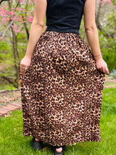 Leopard Pleated Maxi Skirt