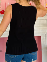 Black Button Knit Vest