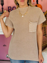 Ash Mocha Mock Neck Short Sleeve Sweater