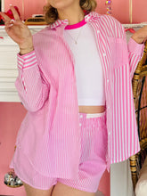 Pink Stripe Button Up Long Sleeve