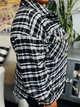 Black Plaid Oversized Flannel Shacket
