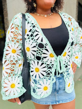 Mint Daisy Crochet Cardigan