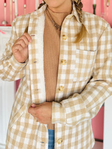 Plaid Fuzzy Lined Shacket