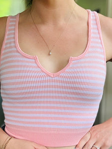 Pink Sports Bra Tank Top
