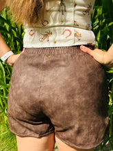 Brown Studded Leather Shorts