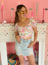 Distressed Denim Skirt
