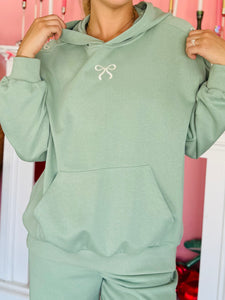Sage Green Bow Hoodie