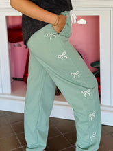 Sage Green Bow Jogger Sweatpants