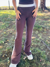 Espresso Side Stripe Flare Leggings