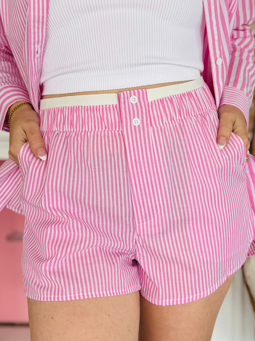 Pink Stripe Boxer Shorts