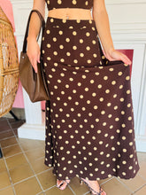 Brown Polka Dot Maxi Skirt