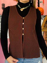 Brown Button Sweater Vest