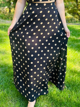 Black & Khaki Polka Dot Maxi Skirt
