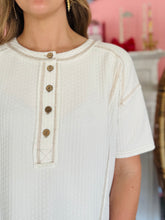 Ivory Short Sleeve Henley Top