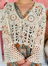 Crochet Long Sleeve Tie Top
