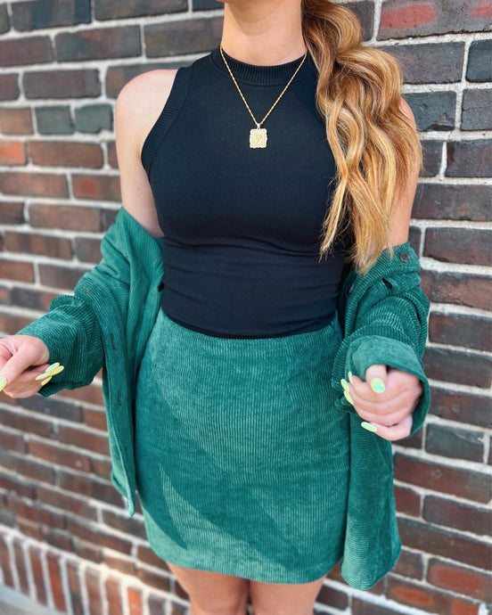 Black Ribbed Tank