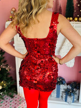 Red Sequin Holiday Dress