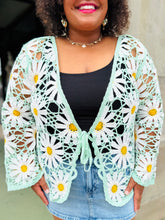Mint Daisy Crochet Cardigan