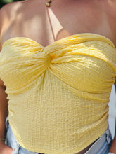 Yellow Strapless Top